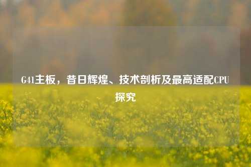 G41主板,昔日辉煌、技术剖析及更高适配CPU探究