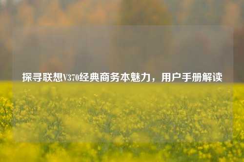 探寻联想V370经典商务本魅力,用户手册解读