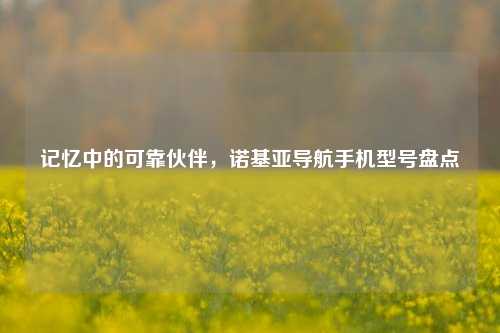 记忆中的可靠伙伴,诺基亚导航手机型号盘点