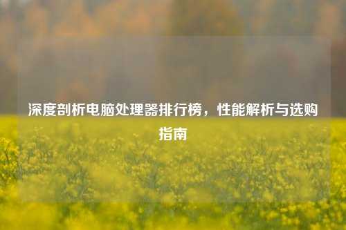 深度剖析电脑处理器排行榜,性能解析与选购指南