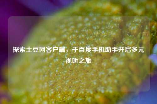 探索土豆网客户端,于百度手机助手开启多元视听之旅