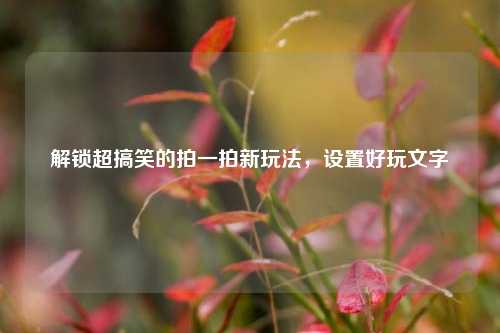 解锁超搞笑的拍一拍新玩法,设置好玩文字