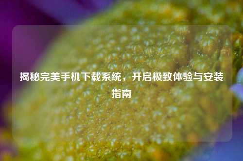 揭秘完美手机下载系统，开启极致体验与安装指南